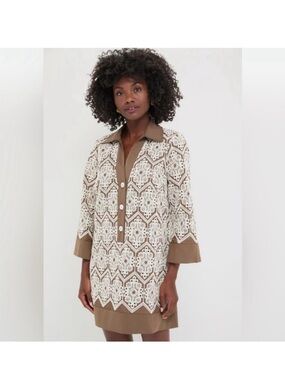 Tuckernuck Mocha Mousse Lace Collier Dress NWT size XS